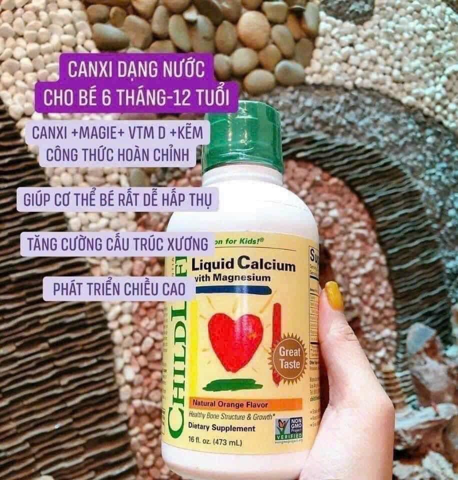 Childlife Liquid Calcium with Magnesium, 474ml - bổ sung canxi và magie cho bé chiều cao vượt trội (6 tháng - 12 tuổi)